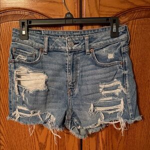 American Eagle Outfitters Women's Ripped Blue Jean Shorts